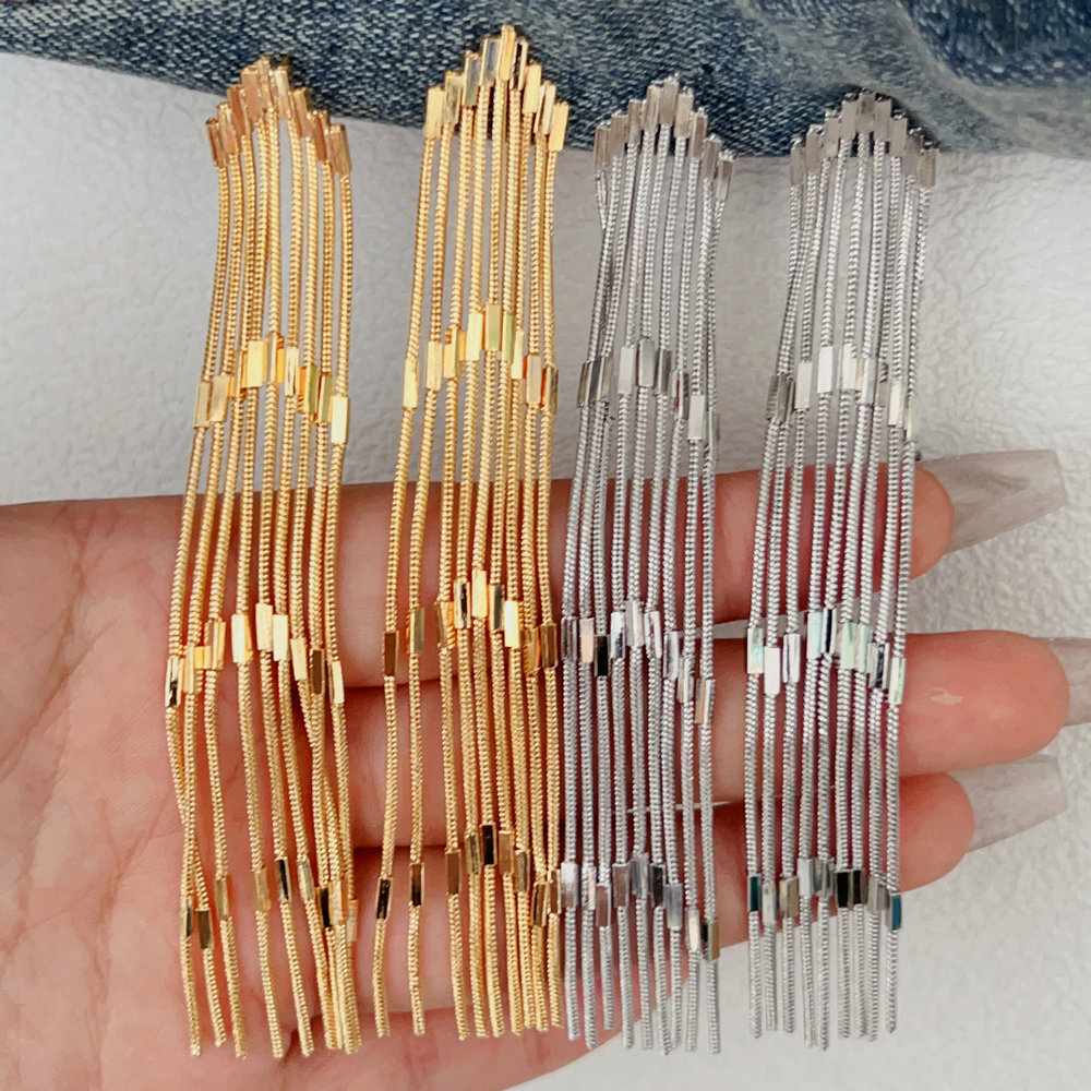 Long chain tassel earrings