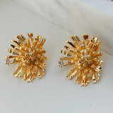 Metal flower earrings