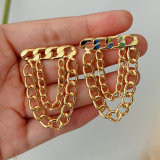 Chunky chain tassel earrings