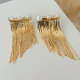 Chain tassel pearl earrings