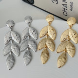 Metal leaf earrings