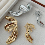 Metal leaf earrings
