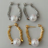 Beaded chain tassel earrings
