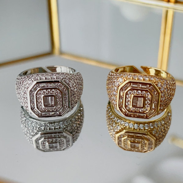pave square ring