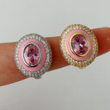 pink enamel ring