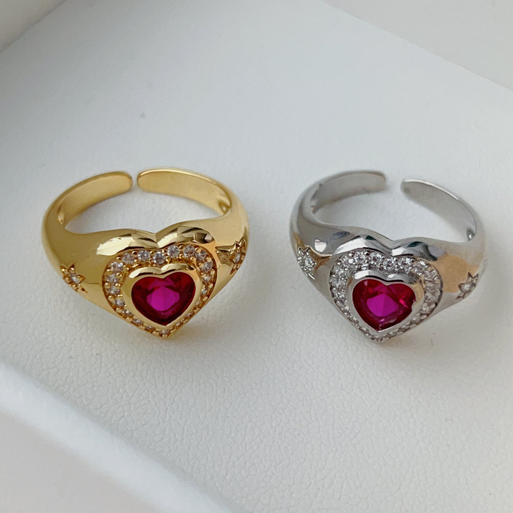 red zircon ring