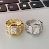 pave zircon square ring