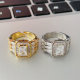 pave zircon square ring