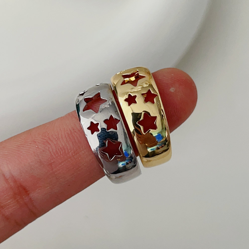 metal star ring