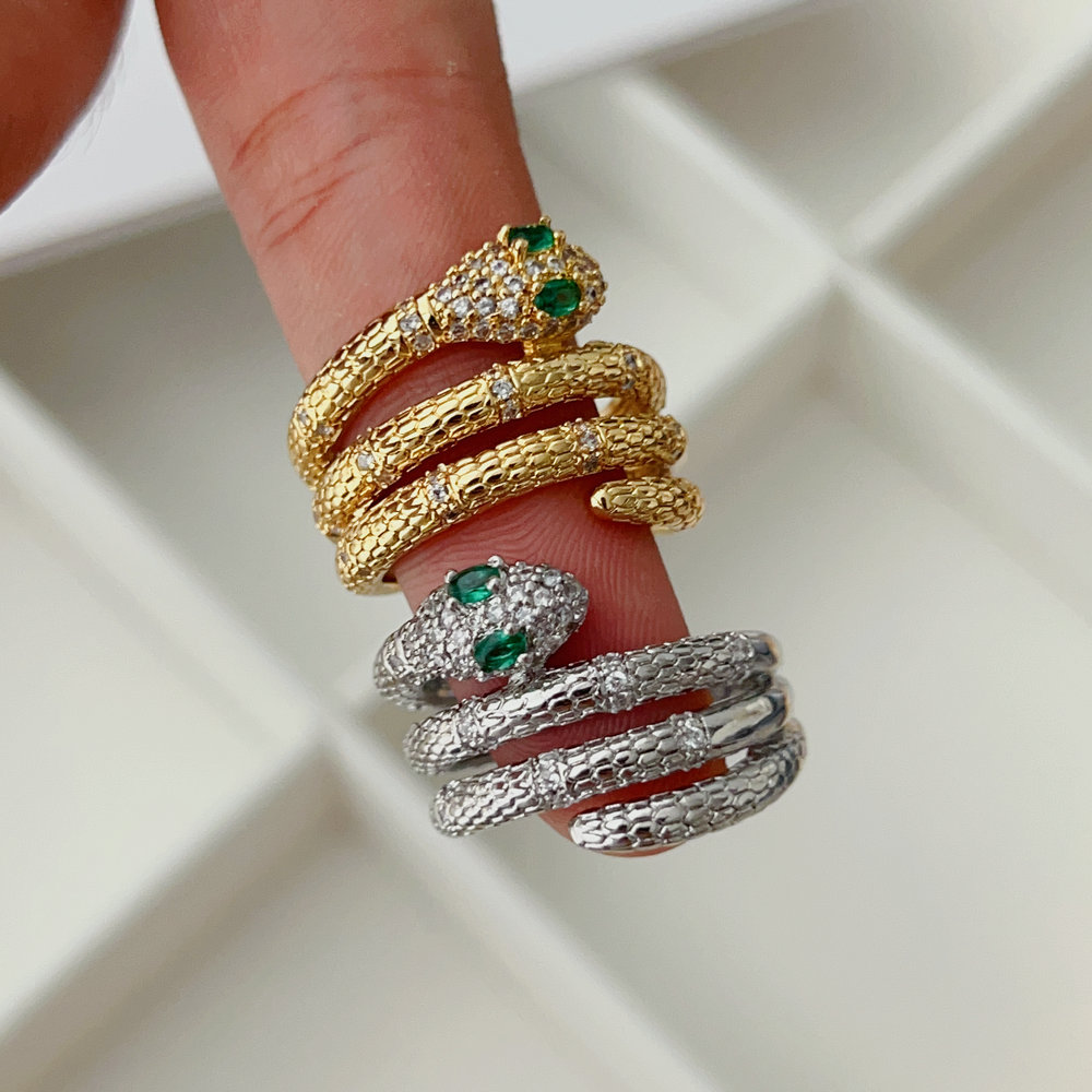 pave snake ring