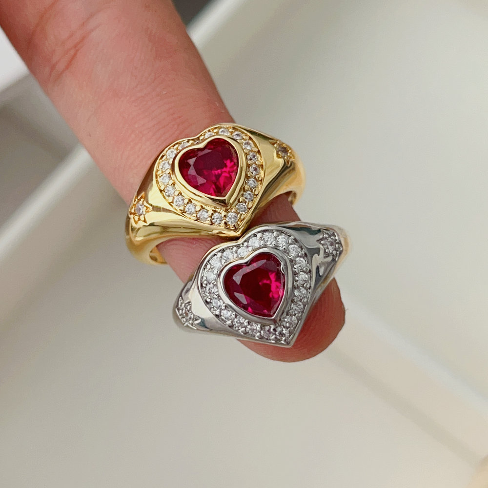 red zircon ring