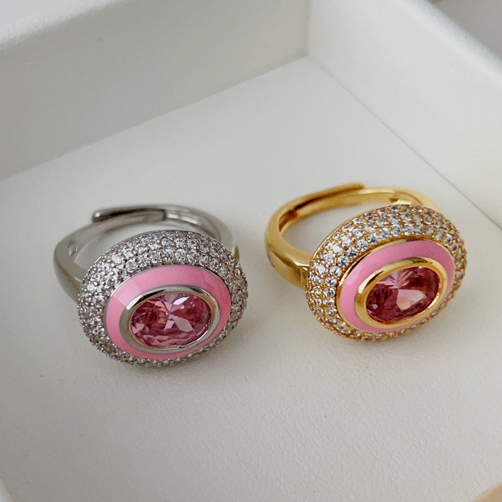 pink enamel ring