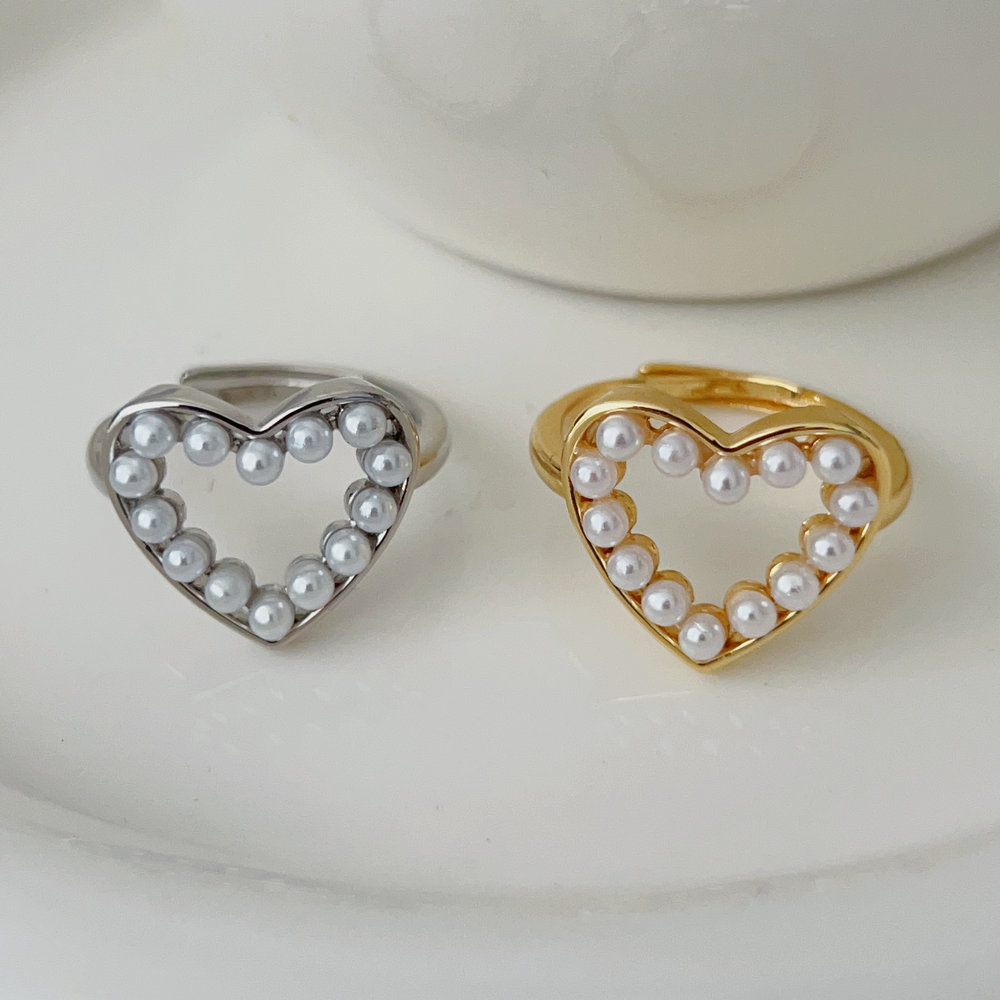 pearl heart ring