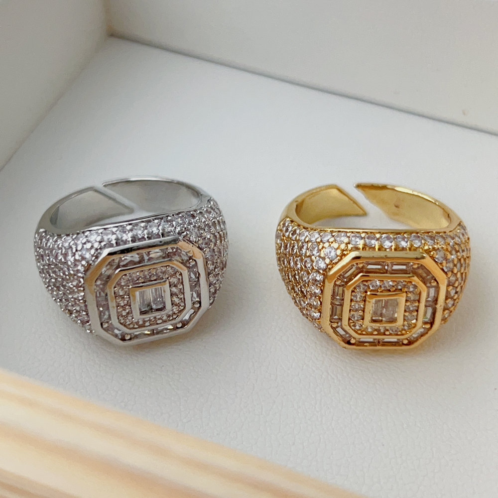 pave square ring