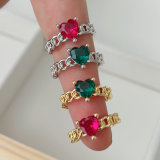 Pave zircon heart ring