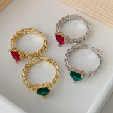 Pave zircon heart ring