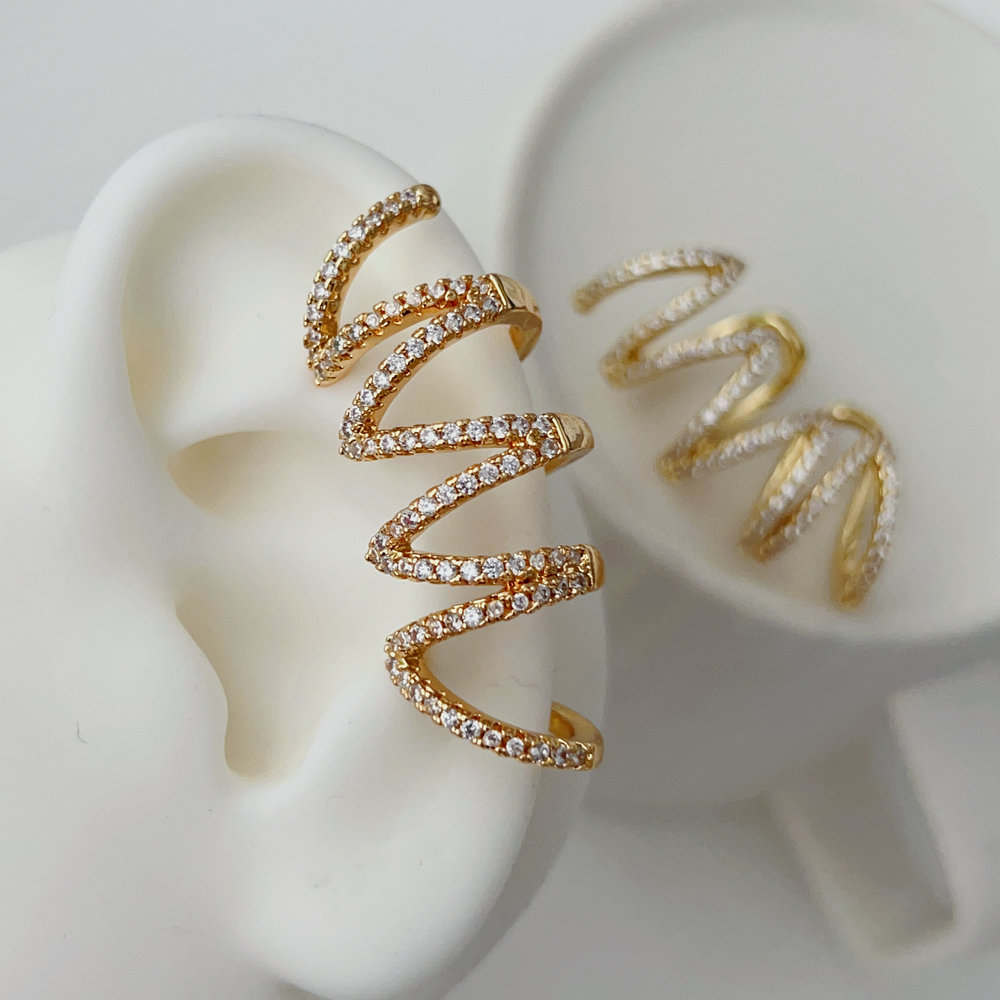 Pave chunky ear cuff （pair)