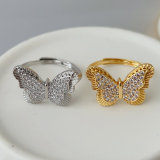 Pave butterfly ring