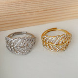Pave leaf ring