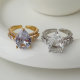 Pave water drop zircon ring