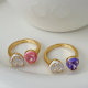 Enamel heart ring