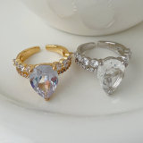Pave water drop zircon ring