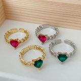 Pave zircon heart ring
