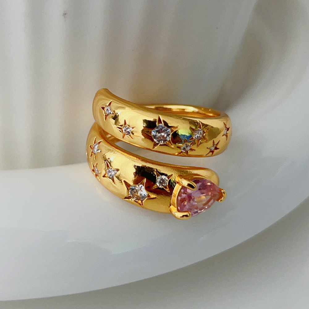 Pave snake ring