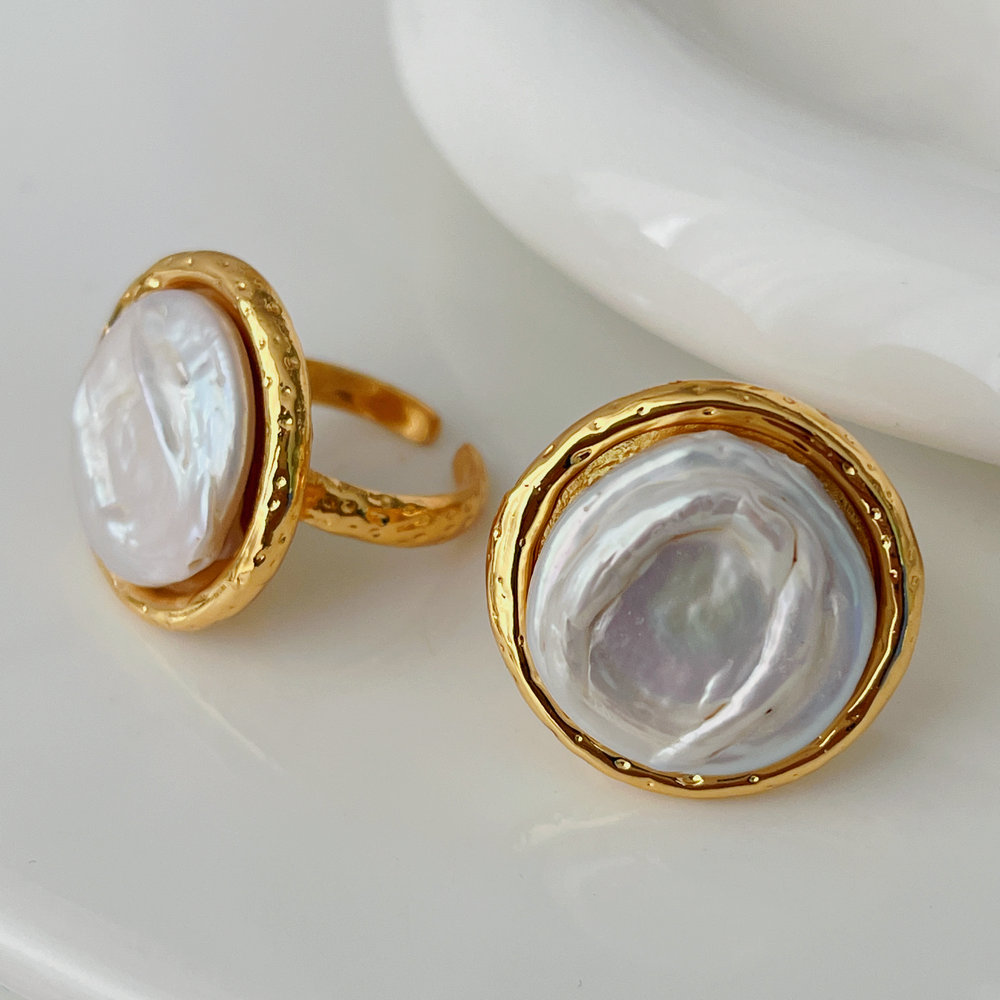 Fresh water pearl ring