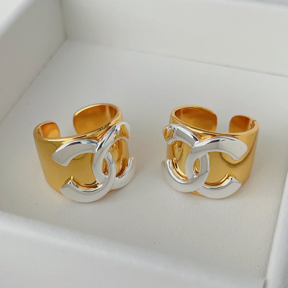 Gold and silver channel ring