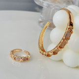 Pave cross cuff set with ring