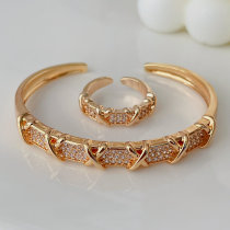 Pave cross cuff set with ring