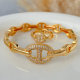 Pave big nose bangle set with ring