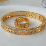 Pave TB bangle set with ring