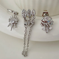 Pave set eye earrings