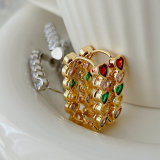 Pave heart zircon hoop