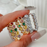 Pave heart zircon hoop
