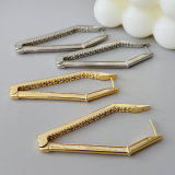 Pave chunky triangle earrings
