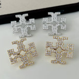 Pave TB earrings