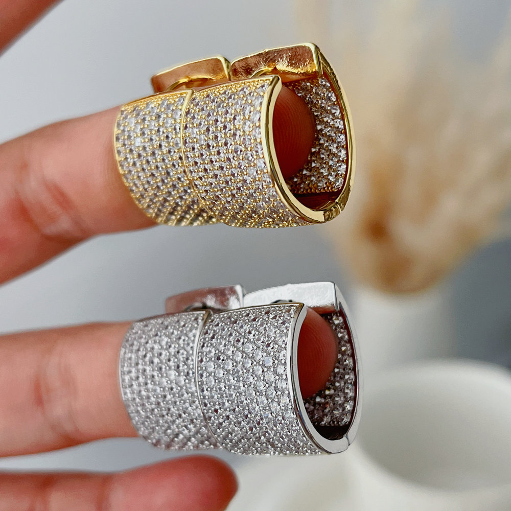 Pave zircon chunky hoop