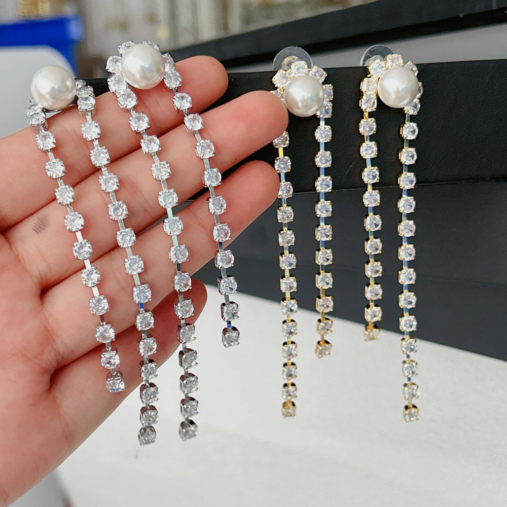 Long tassel party earrings
