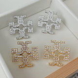 Pave TB earrings