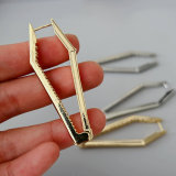 Pave chunky triangle earrings