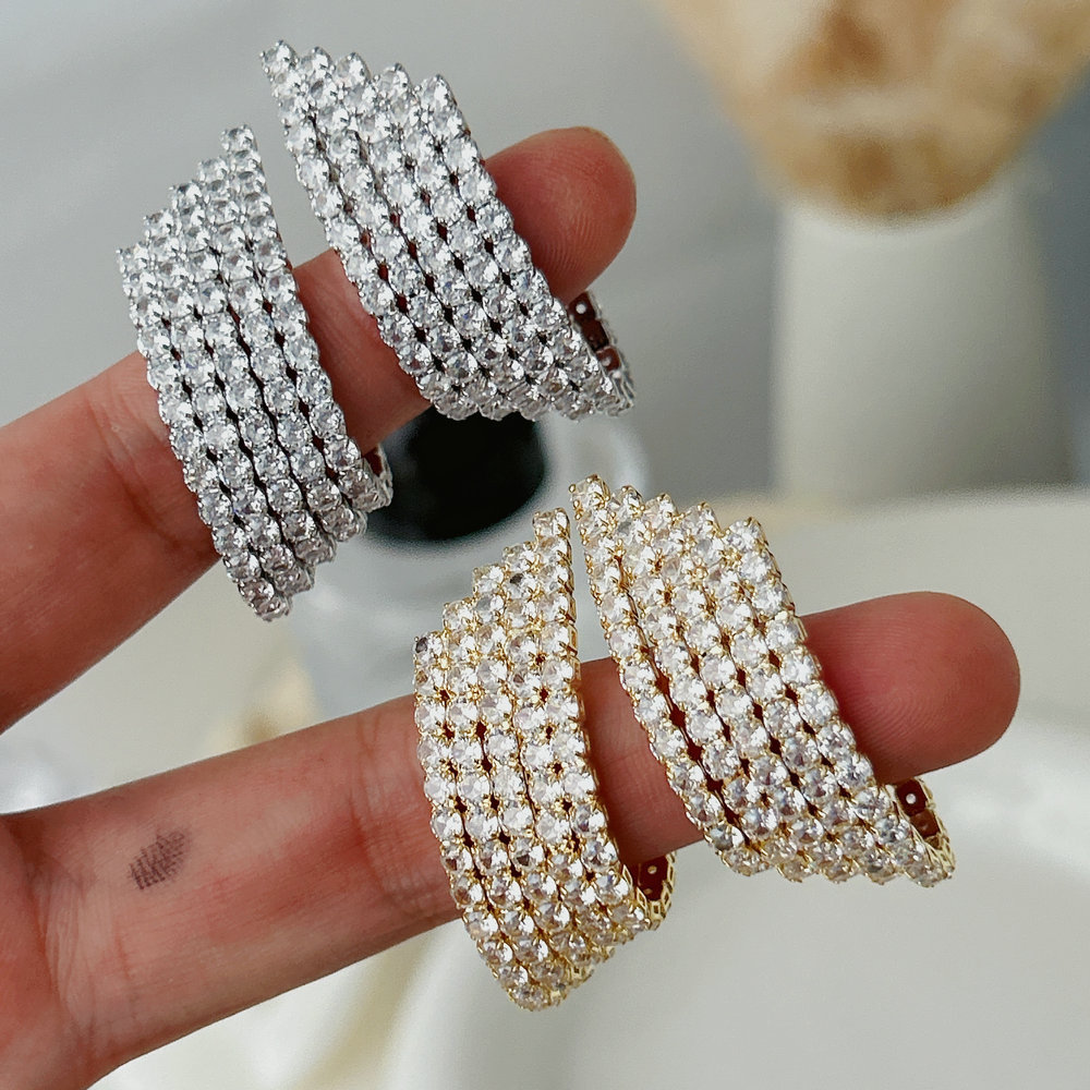 Pave zicron party earrings