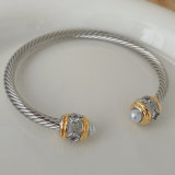 White and gold bangle