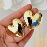 Metal heart chunky earrings