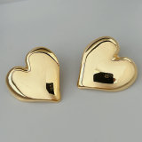 Metal heart chunky earrings