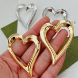 Chunky metal heart earrings