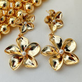 Metal flower earrings