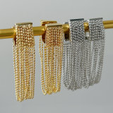 Bead chain tassel earrings